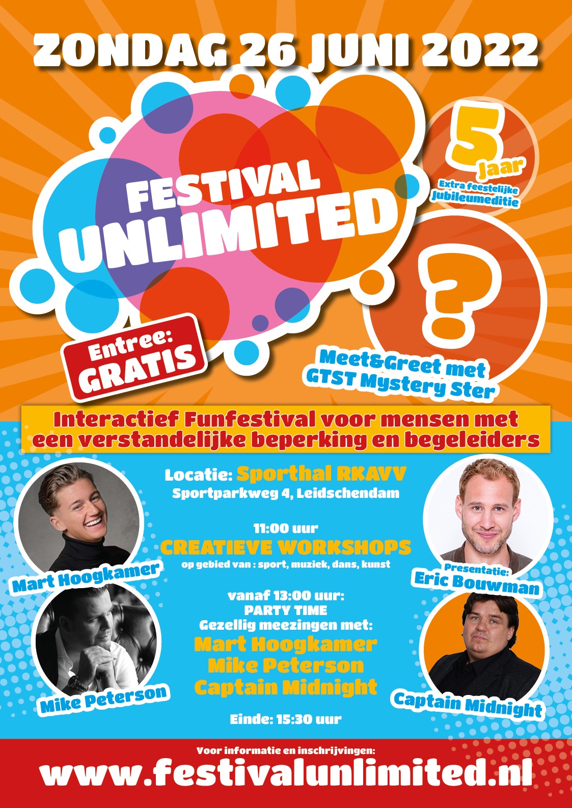 Feest je ook mee tijdens het FestivalUnlimited? Het is een gratis festival voor mensen met een verstandelijke beperking.